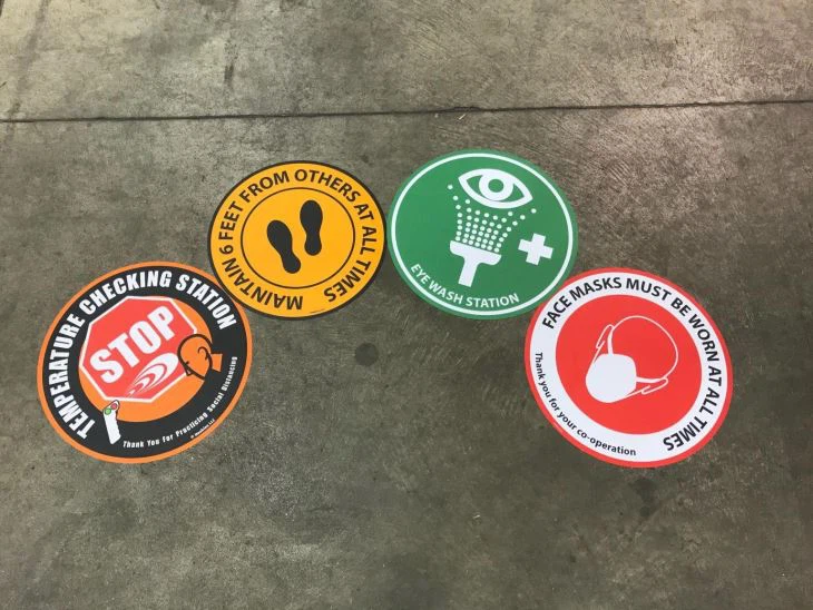 Custom Socila Distance Floor Stickers Signs